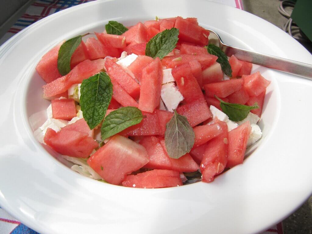 Feta Rezepte, Sommerrezepte, Sommerküche, Wassermelone mit Feta