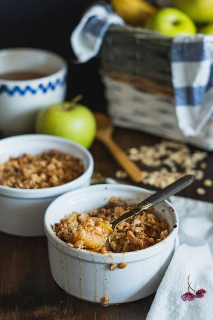 Dessert ohne Zucker, Apple Cramble, gesunde Rezepte