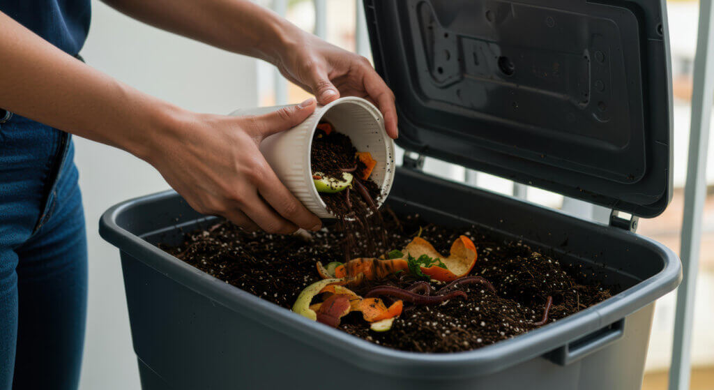 Le compostage en appartement, bac à vers