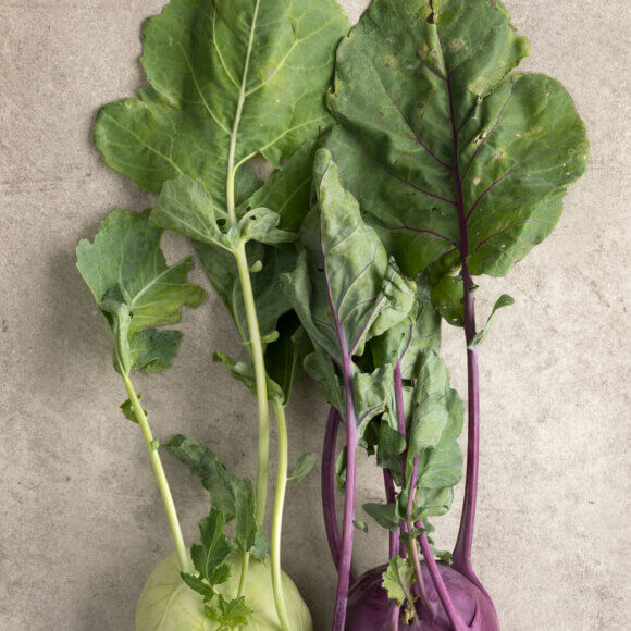 Chou-rave frais vert et violet