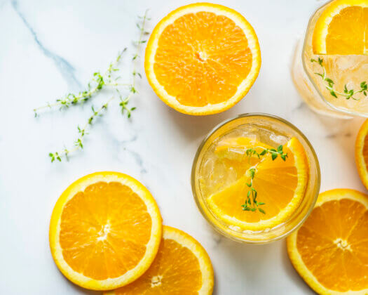 Orange and thyme infused water recipe