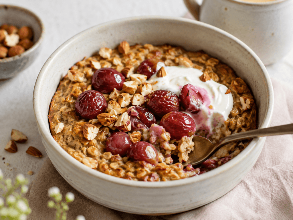 Trauben Rezepte zum Nachkochen, Ofen Porridge mit Trauben
